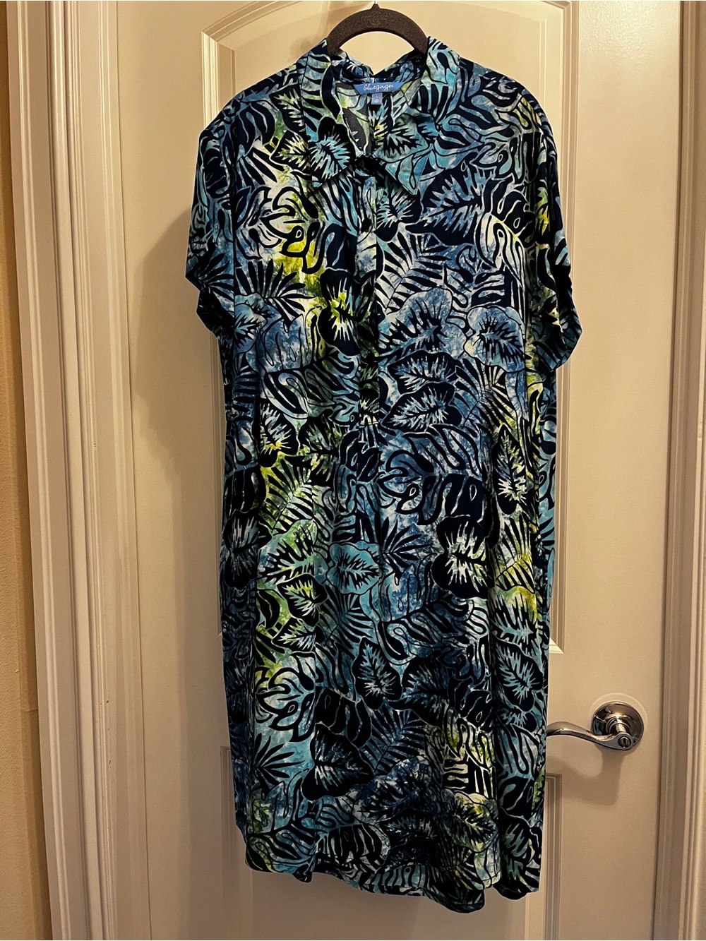Blue Ginger Casual Tropical Dress. Blue & Teal. Fun and Festive. From Maui!